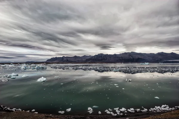 Δείτε Τον Παγετώνα Και Λίμνη Πάγο Όμορφο Βόρειο Τοπίο Ισλανδία — Φωτογραφία Αρχείου