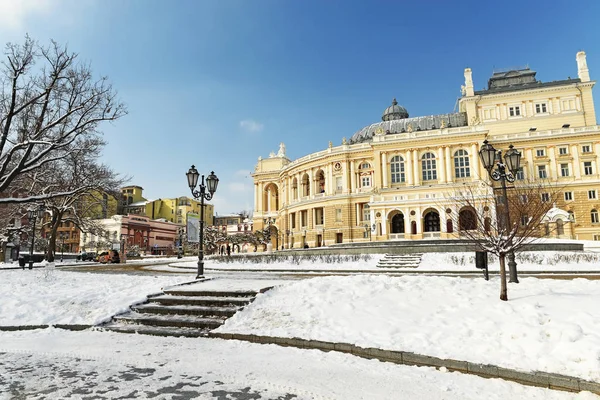 Opera and Ballet Theater on a winter sunny day. Odessa. Ukraine.