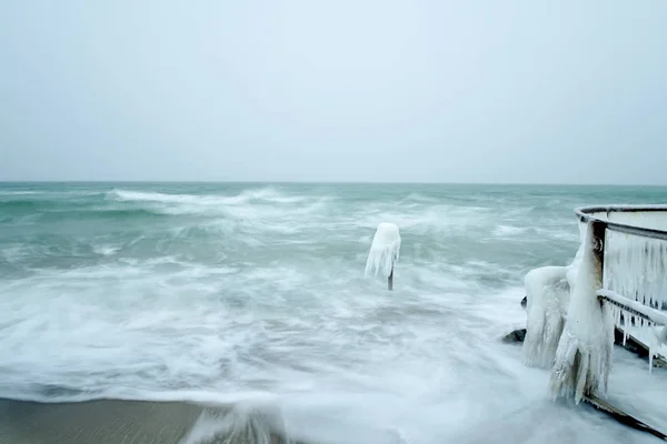 Paisaje Marino Invierno Larga Exposición Foto Artística Minimalista —  Fotos de Stock