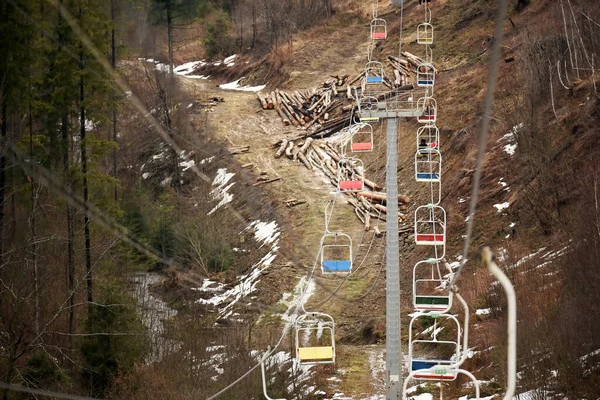 Άποψη Του Αναρτημένου Δρόμου Καντάνα Στα Βουνά Στις Αρχές Της — Φωτογραφία Αρχείου