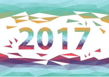 Çokgen tasarım mutlu yeni yıl 2017