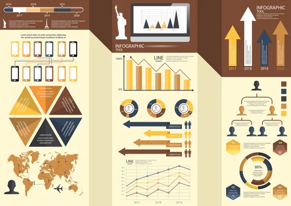 Conjunto de elementos de infografía — Vector de stock