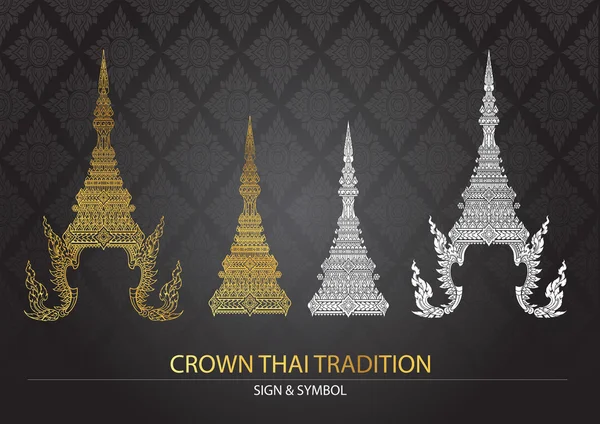Korona thaiföldi hagyomány ikon-vektoros — Stock Vector