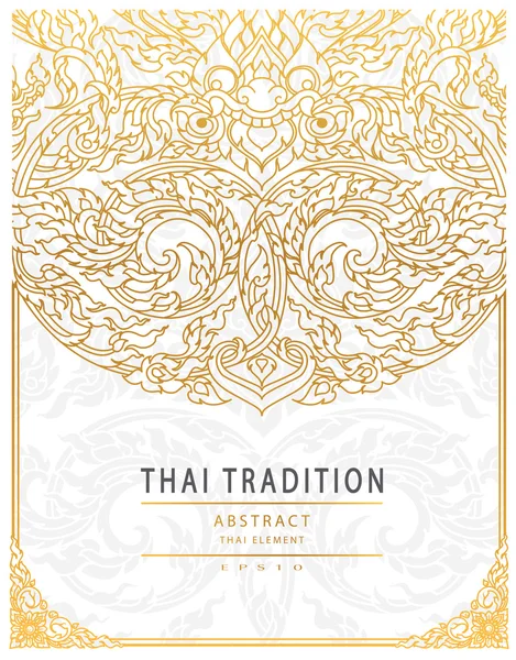 Tailandese elemento di arte tradizionale copertina d'oro — Vettoriale Stock