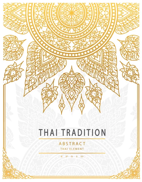 Elemento de arte tailandesa Capa de ouro tradicional —  Vetores de Stock