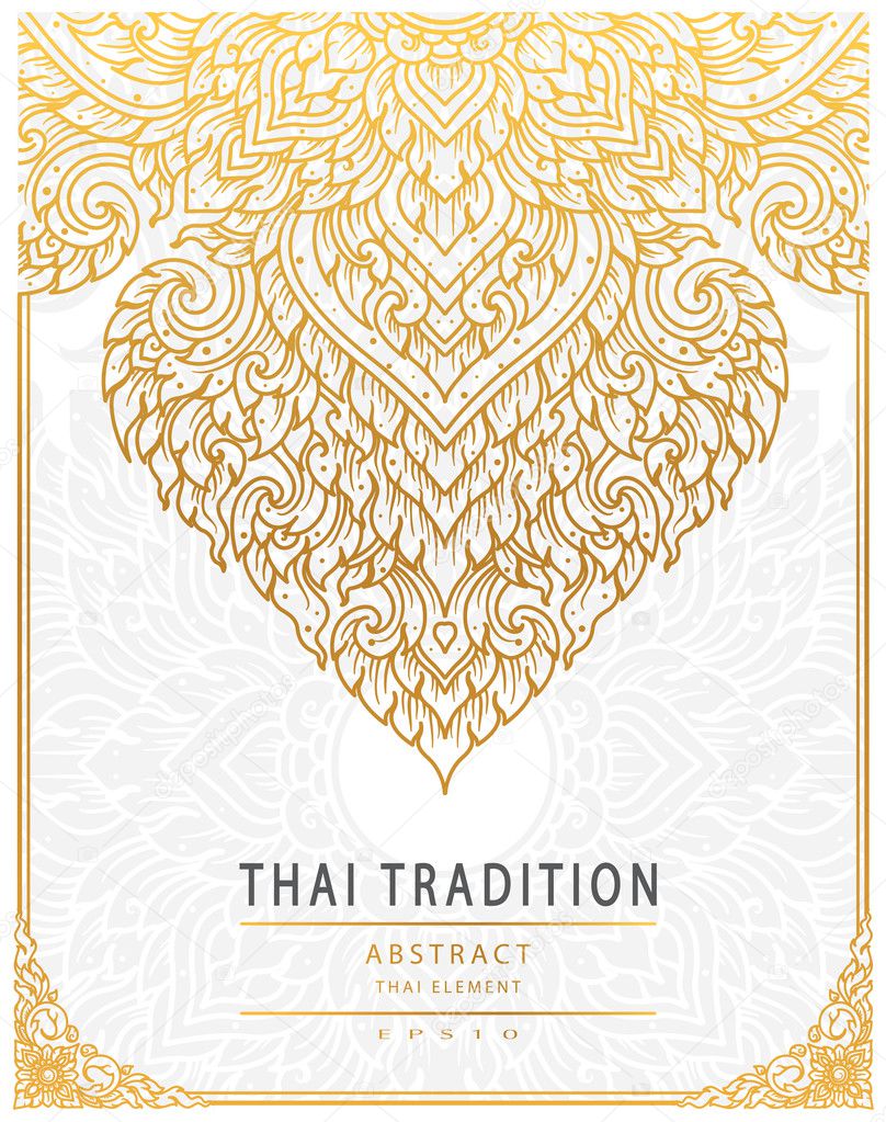 Thai art element Traditional gold cover