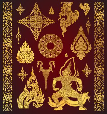 Küme, Tay Sanat öğesi, dekoratif motifler. Etnik sanat, simgesi 