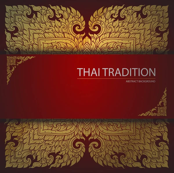 Fondo adornado elegante, tarjeta de felicitación de tradición tailandesa, menú — Vector de stock