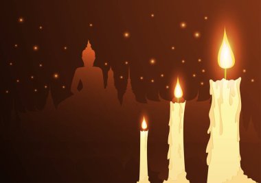mumlar ve tapınak Budist vesak günü ile