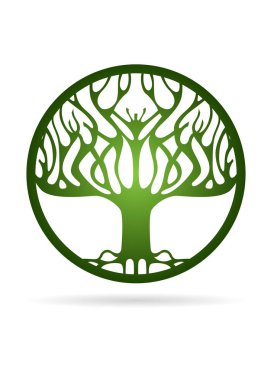 Kuru ağaç vektör logo tasarım, çevre dostu kavramı.