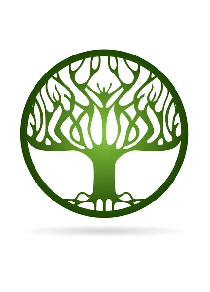 Kuru ağaç vektör logo tasarım, çevre dostu kavramı.