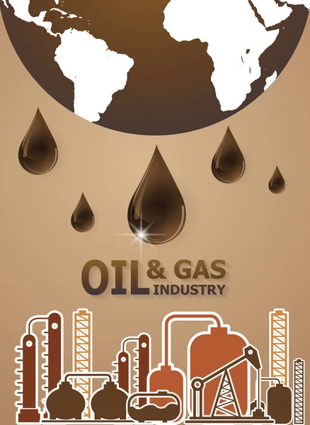 Concept van olie en gas industrie, winning, verwerking — Stockvector