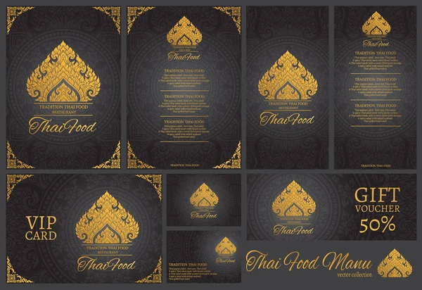 vektör Tay Gıda Restoran Menü template.thai geleneği 