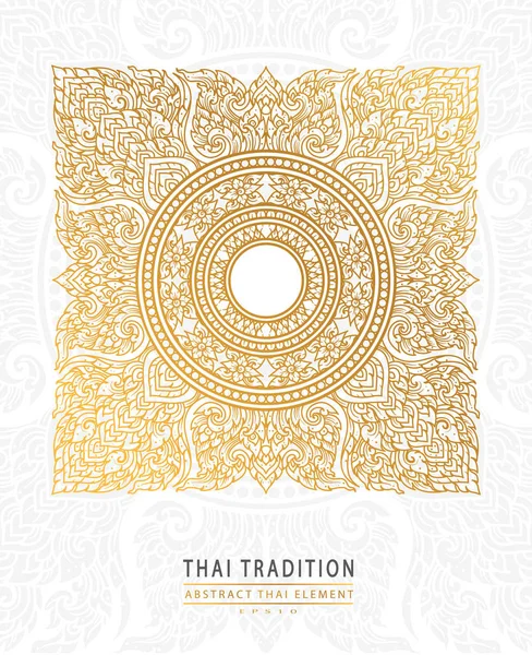 Terjed ki a Thai művészeti elem hagyományos arany-fehér háttér — Stock Vector