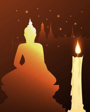 mumlar ve tapınak Budist vesak günü ile