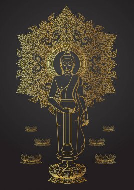 Tay geleneği, Buda lotus altın renkli anahat üzerinde durmak
