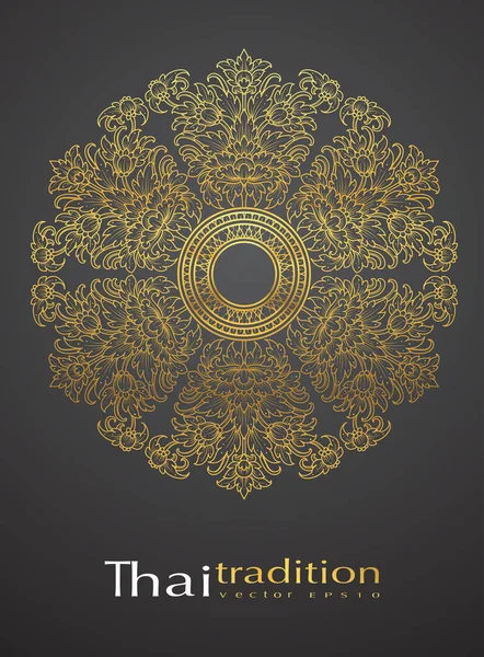 Elemento d'arte thailandese Oro tradizionale per biglietti di auguri, copertina del libro . — Vettoriale Stock