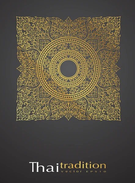 Тайська образотворчий елемент традиційні золото для вітальних листівок, Обкладинка книги. — стоковий вектор