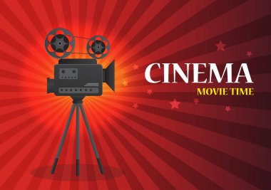 Sinema arka plan veya afiş. Film flyer.vector