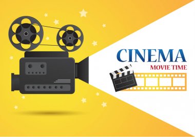 Sinema arka plan veya afiş. Film flyer.vector