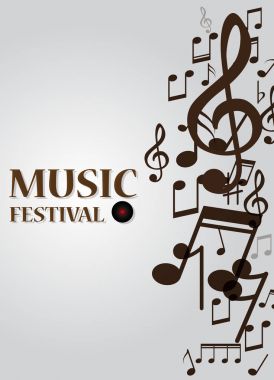 Arka plan ile müzik notlar. Vektör çizim