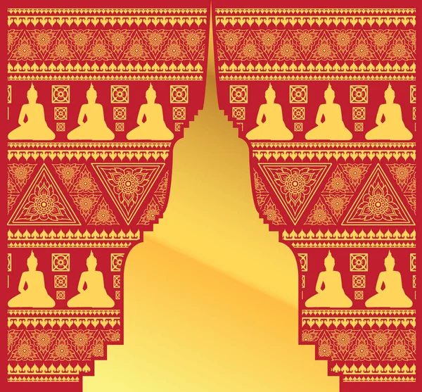 Pagoda Buda étnica patrón fondo — Vector de stock