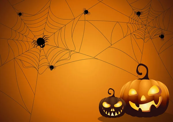 Halloween night background with pumpkin.Vector illustration. — Stock Vector