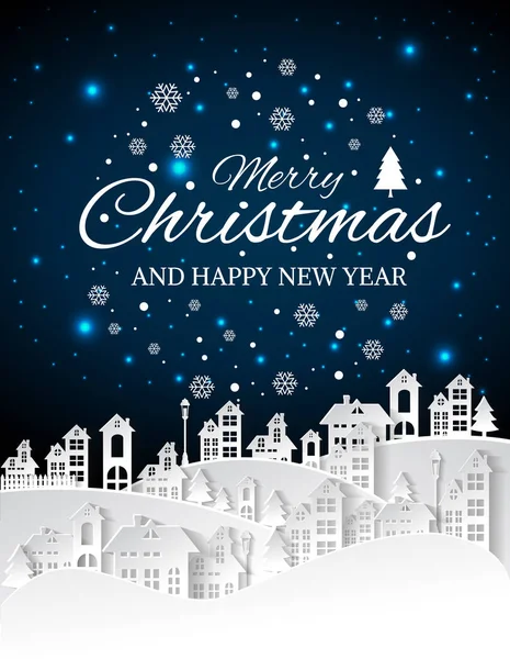 Noel ve yeni yıl arka plan Christmas Köyü manzara ile