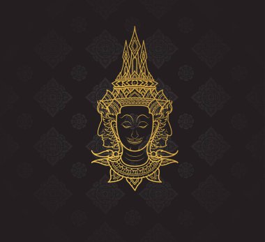 buddha characters of Ramayana,Thai Art Background pattern vector clipart