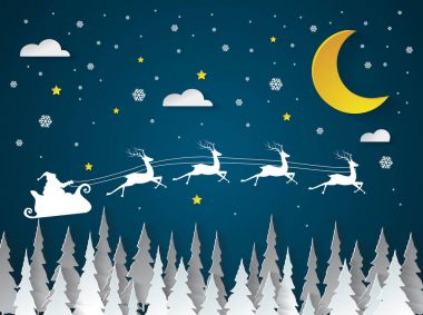 Noel ve yeni yıl arka planda Noel Baba ile forest.vector