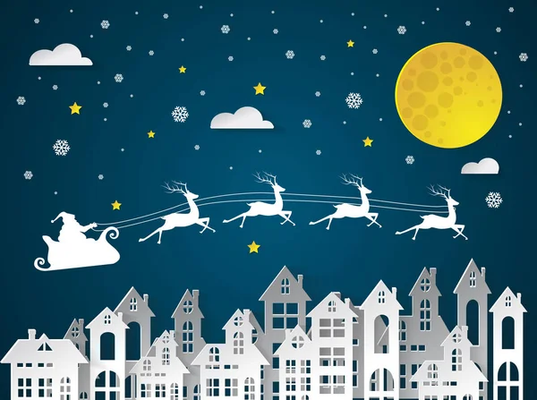 Weihnachten und Neujahr Hintergrund mit Weihnachtsmann auf urban.vector — Stockvektor