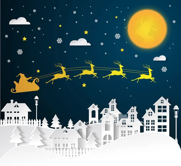 Weihnachten und Neujahr Hintergrund mit Weihnachtsmann auf urban.vector — Stockvektor