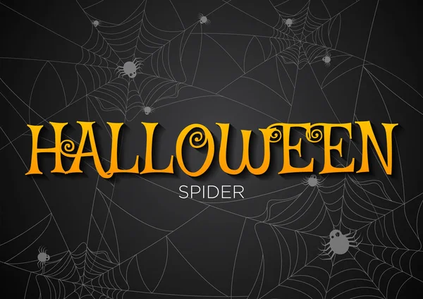 tebrik kartı Halloween geceler örümcekler arka plan web. Vektör çizim.