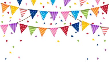 Parti mutlu yeni yıl bayrakları arka plan vektör 