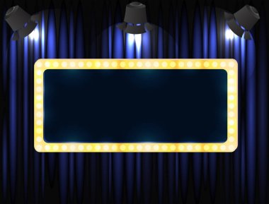 tiyatro ya da sinema perde spot light.vector ile oturum