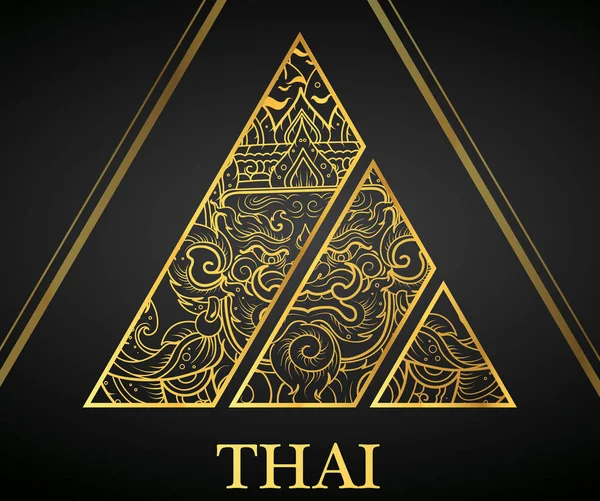 Gigante elemento d'arte thailandese Tradizionale oro di design per biglietti di auguri, cover.vector — Vettoriale Stock