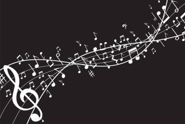 Arka arka plan müzik notlar. Vektör çizim
