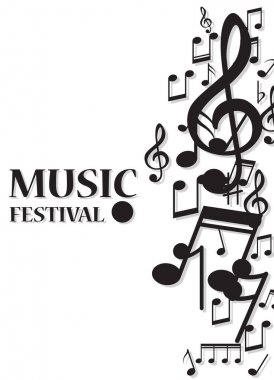 Arka arka plan müzik notlar. Vektör çizim