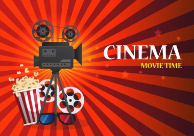 Sinema arka plan veya afiş. Film flyer.vector
