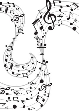 Arka plan ile altın rengi müzik notlar. Vektör 