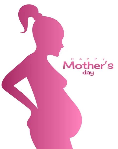 Pregnant woman for mother day, stylized vector — Stock Vector
