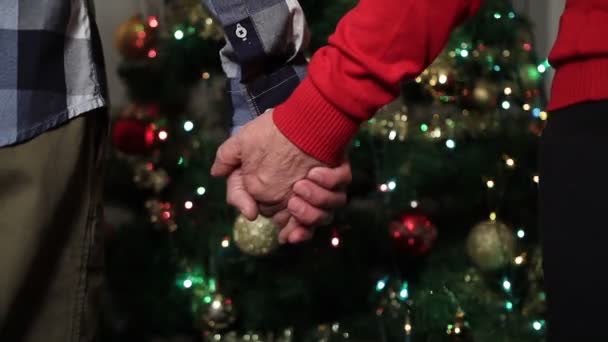 Seniors holding hands expressing love and support — Stock Video