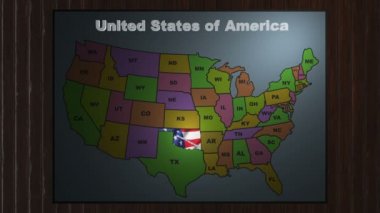 Oklahoma ABD Birleşik kısaltmalar haritadan dışarı çekin