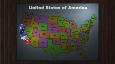 California ABD Birleşik kısaltmalar haritadan dışarı çekin