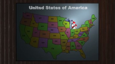 Michigan ABD Birleşik kısaltmalar haritadan dışarı çekin