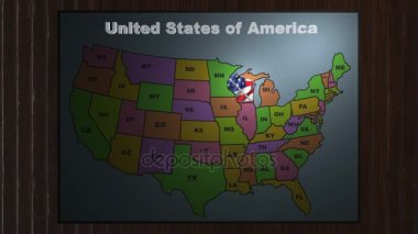 Wisconsin ABD Birleşik kısaltmalar haritadan dışarı çekin