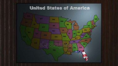 Florida ABD Birleşik kısaltmalar haritadan dışarı çekin