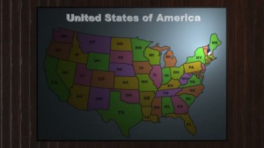 New Hampshire ABD Birleşik kısaltmalar haritadan dışarı çekin