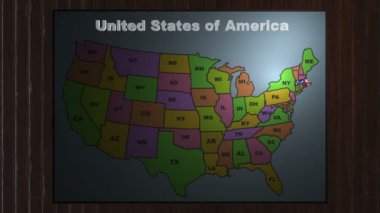 Massachusetts ABD Birleşik kısaltmalar harita çekin