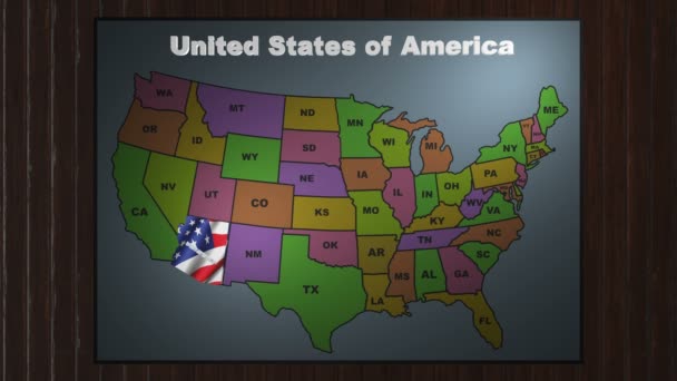 Аризому выведут из США на карту сокращений штатов — стоковое видео
